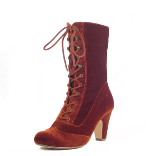 Claire Velvet Victorian Booties - Glamourous Grace