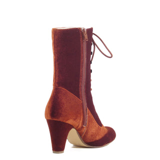 Claire Velvet Victorian Booties - Glamourous Grace