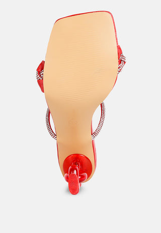 Big Plan Diamante Detail Mid Heel Sandals
