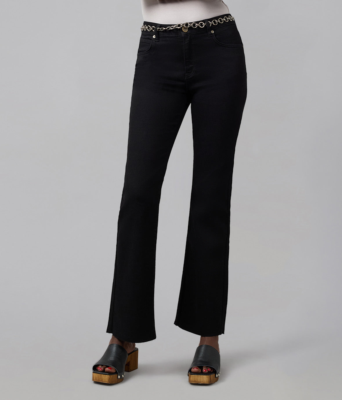 BILLIE-BLK High Rise Bootcut Jeans