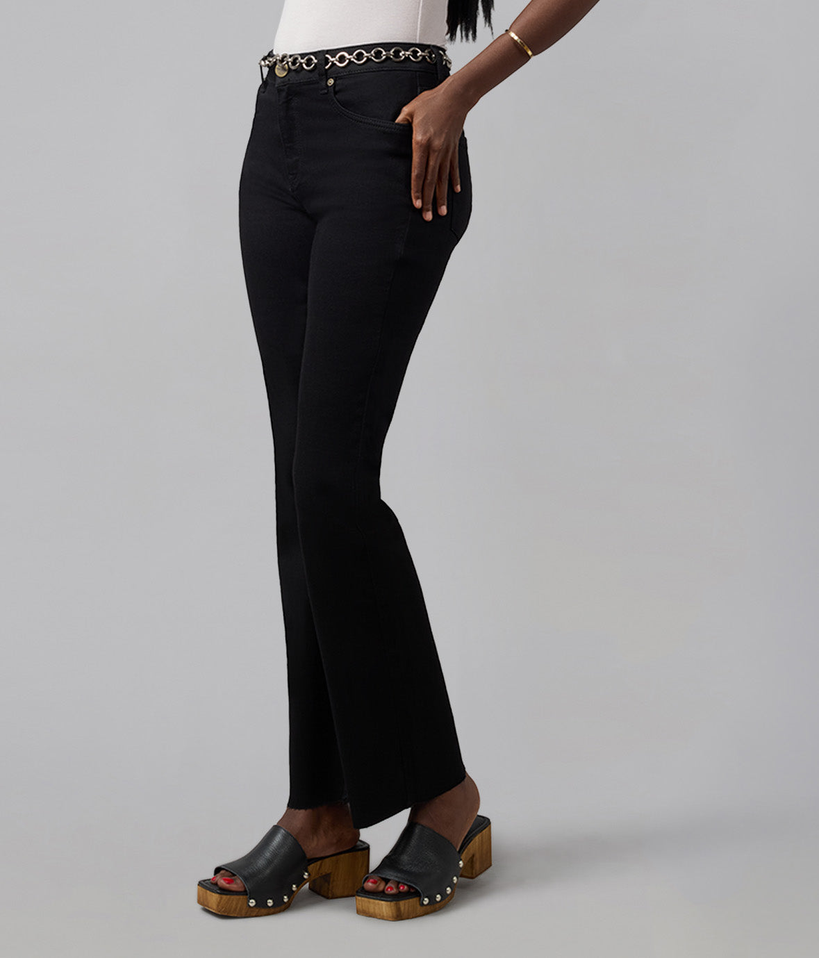 BILLIE-BLK High Rise Bootcut Jeans