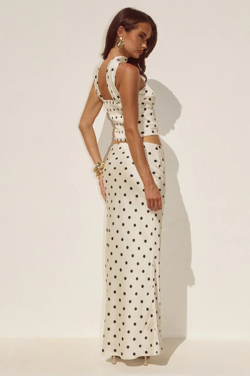 Blaine Top Cream Black Polka Dot - Glamourous Grace