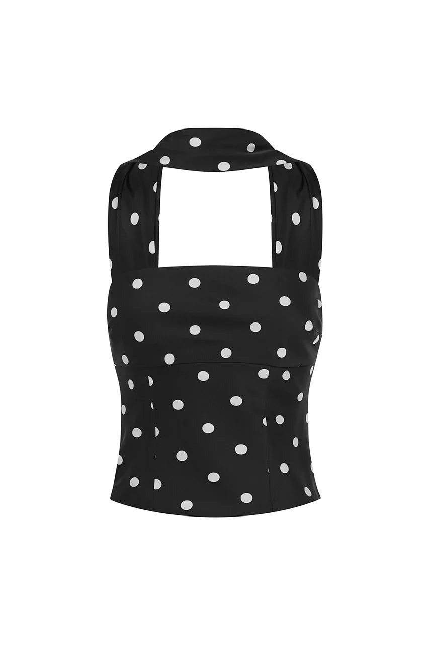Blaine Top Black Polka Dot - Glamourous Grace