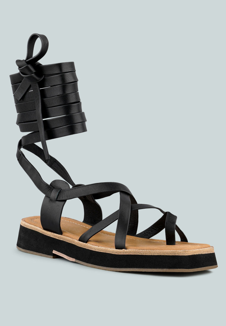 Bledel Lace Up Square Toe Gladiator Sandals - Glamourous Grace
