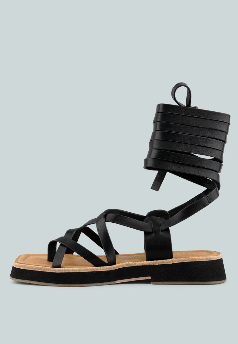 Bledel Lace Up Square Toe Gladiator Sandals - Glamourous Grace