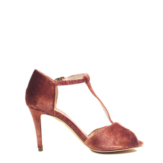 Blondie T-Strap Velvet Heels - Glamourous Grace