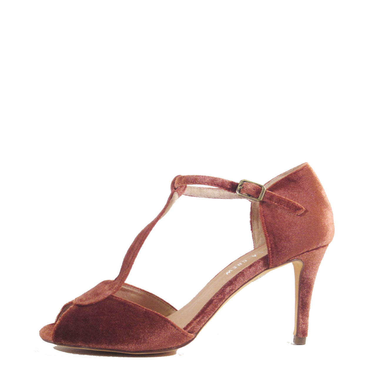 Blondie T-Strap Velvet Heels - Glamourous Grace