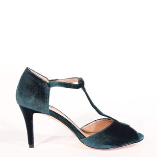 Blondie T-Strap Velvet Heels - Glamourous Grace