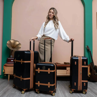Grace 3 Piece Expandable Retro Luggage Set