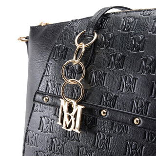 Caroline Vegan Leather Monogram Weekender Duffel Bag