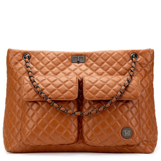 Diana Quilted Vegan Leather Weekender Duffel Bag - Glamourous Grace