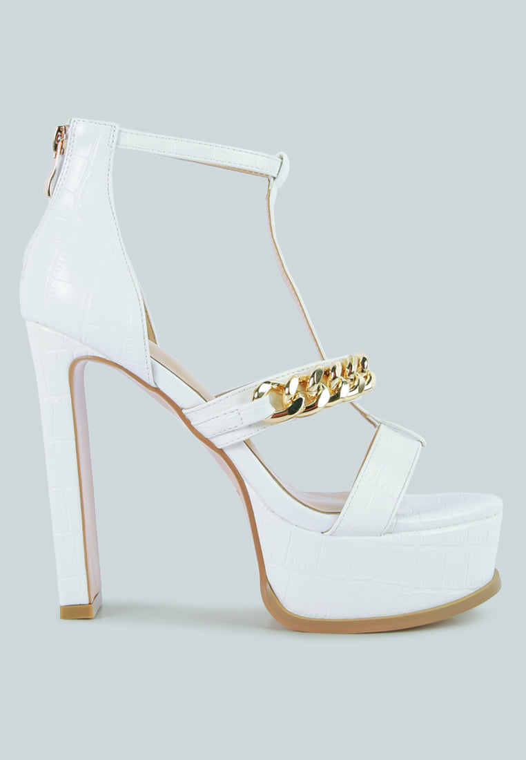 Bonita Metal Chain Zip Up Sandals - Glamourous Grace