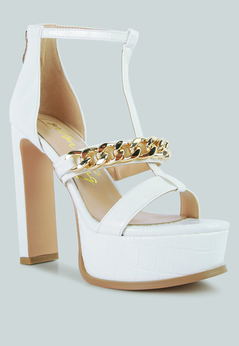 Bonita Metal Chain Zip Up Sandals - Glamourous Grace