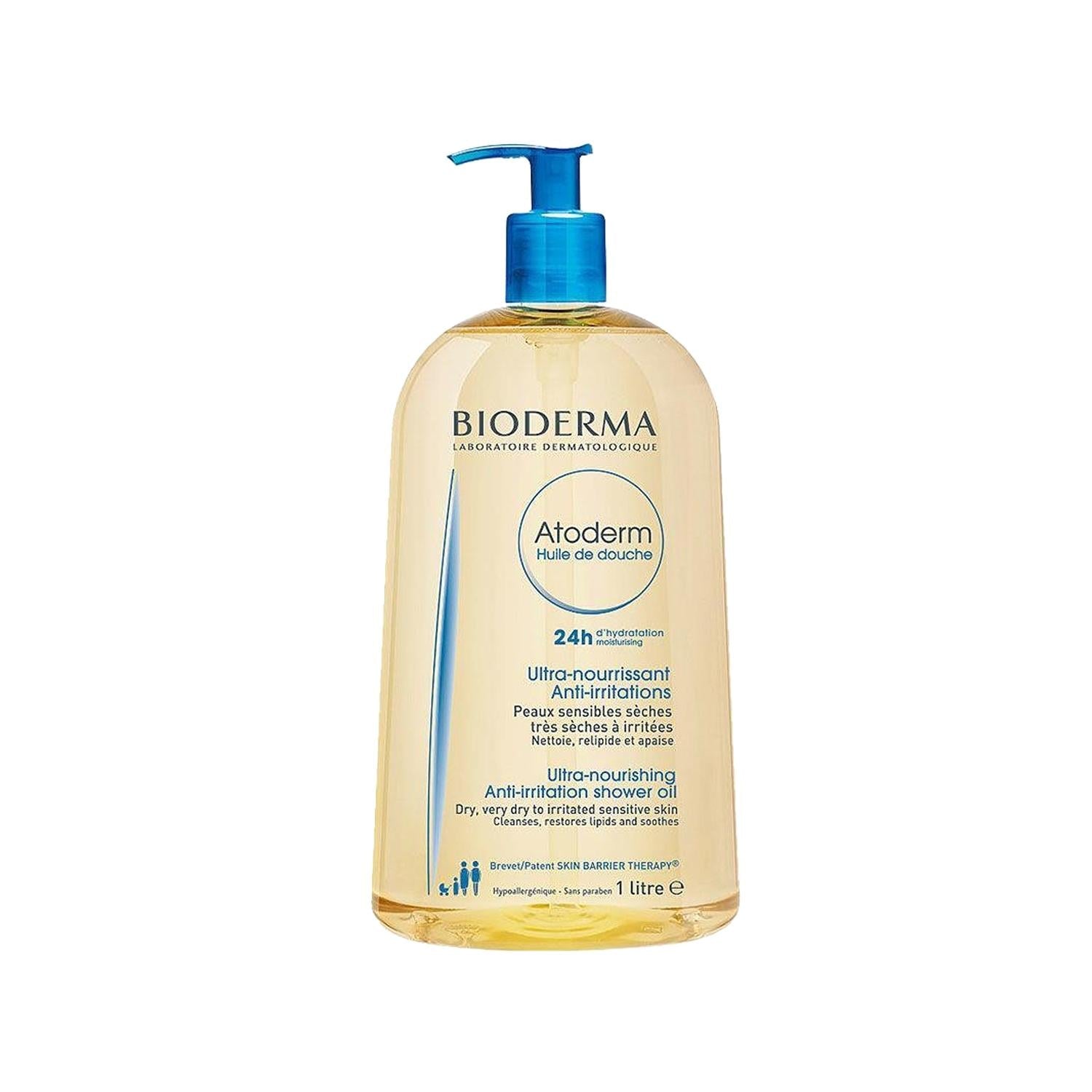 Bioderma Atoderm Rinse-Off Shower Oil 1000 ml - Moisturizing Shower Oil for Sensitive Skin - Glamourous Grace