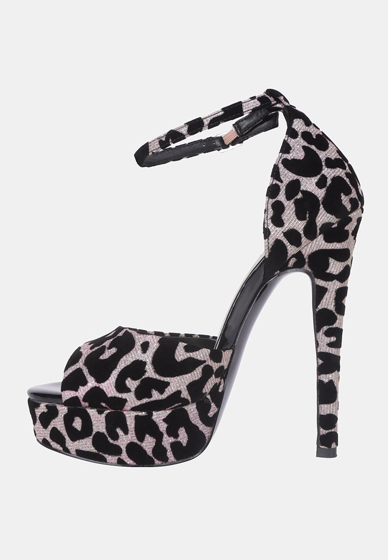 Brigitte Leopard Print Peep Toe Stiletto Sandal - Glamourous Grace