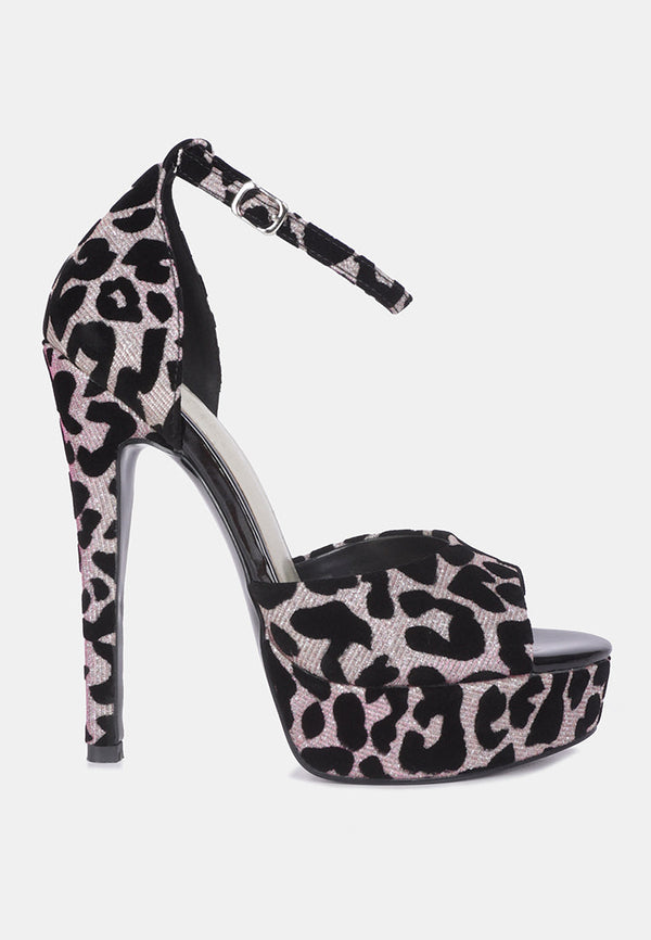 Brigitte Leopard Print Peep Toe Stiletto Sandal - Glamourous Grace