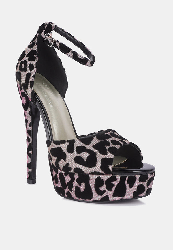 Brigitte Leopard Print Peep Toe Stiletto Sandal - Glamourous Grace