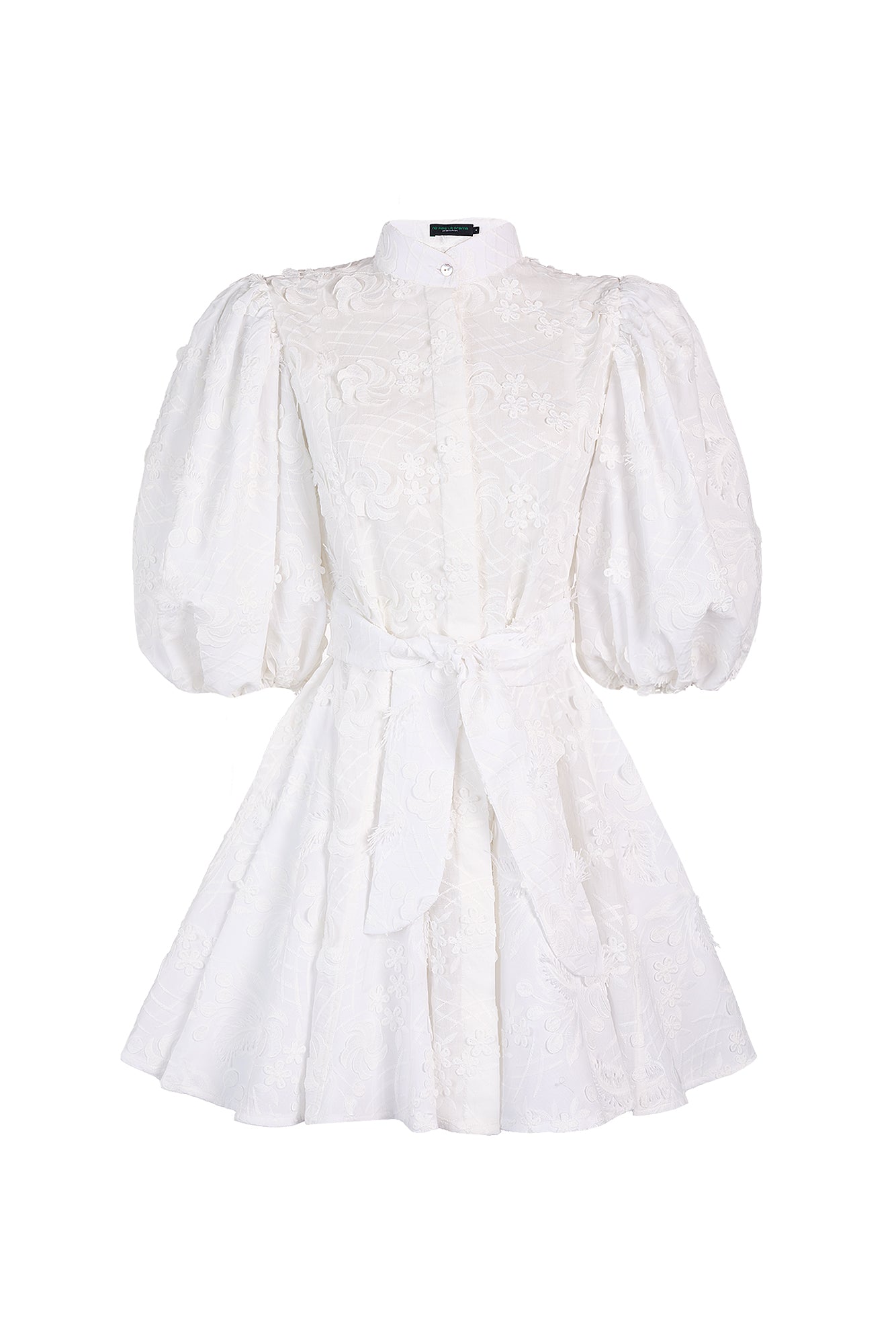BROMELIA DRESS MINI IN EMBROIDERY GARDEN OFF WHITE - Glamourous Grace