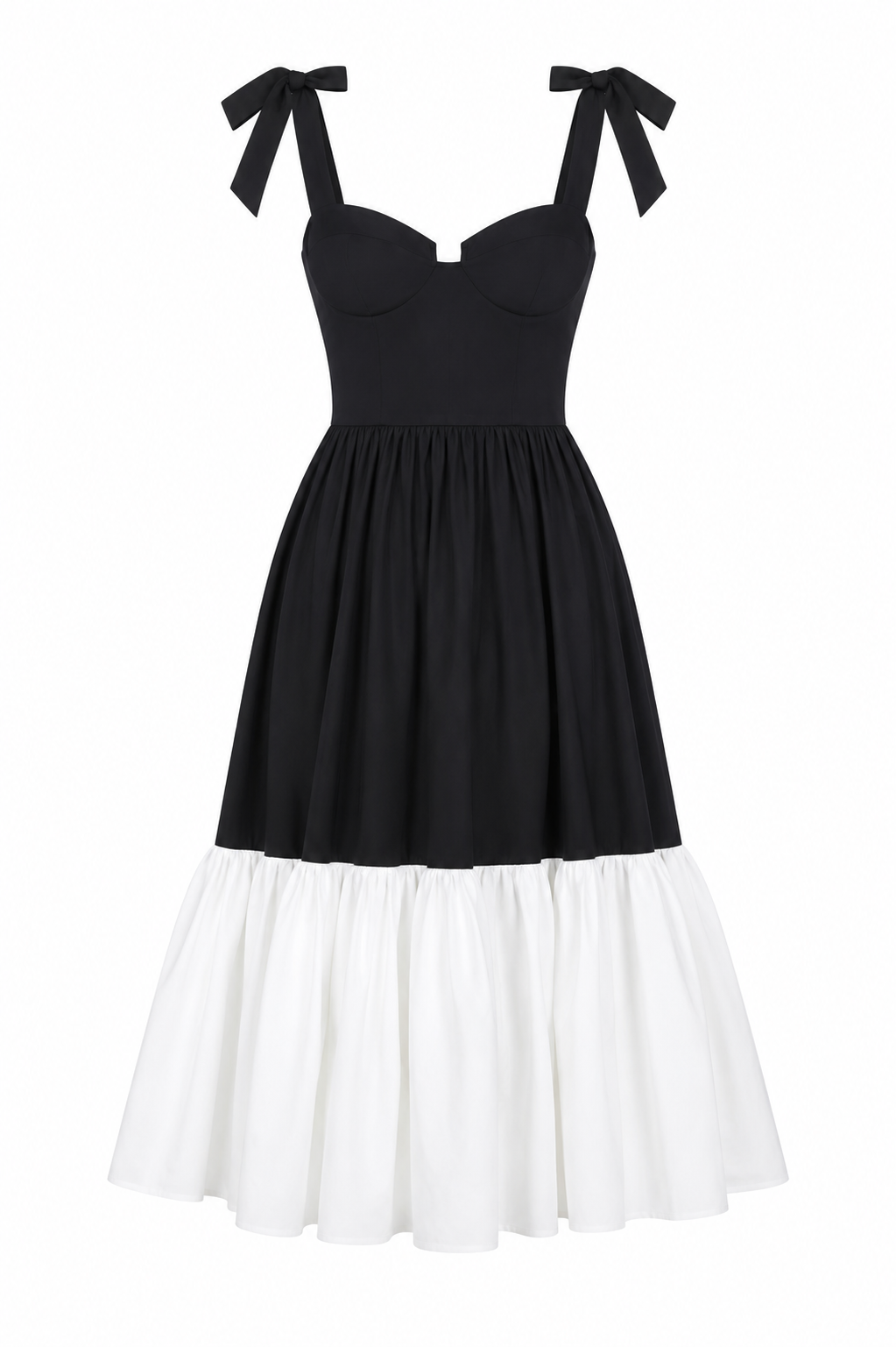 Catalina Midi Dress – Black/Beige (Final Sale) - Glamourous Grace