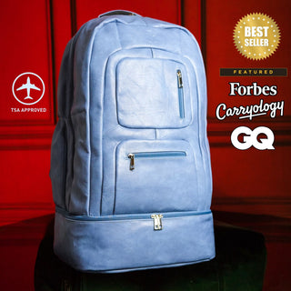 Baby Blue Leather Patented Carry-On Backpack (Only 300 Made)