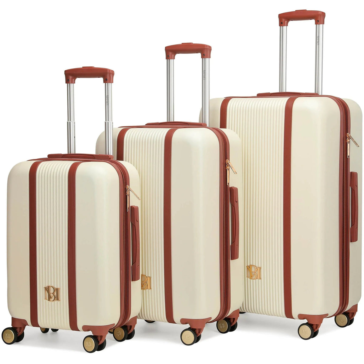 Mia 3 Piece Expandable Retro Luggage Set - Glamourous Grace