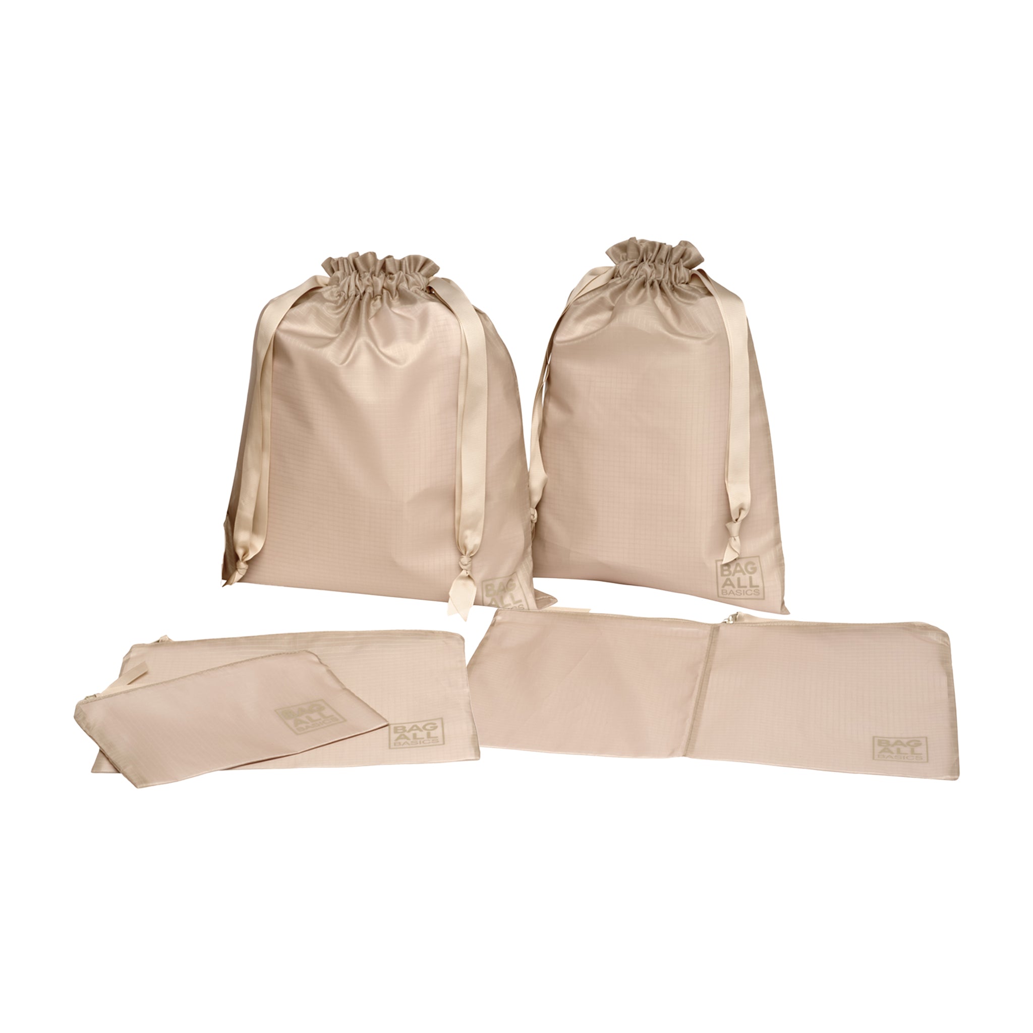 Packing Bags Set – Recycled Nylon – 5-pack – Taupe - Glamourous Grace