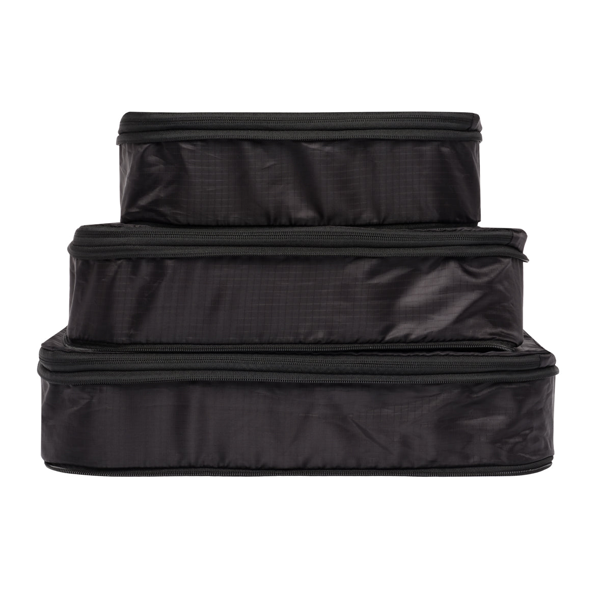 Compression Packing Cubes – Recycled Nylon – 3-pack – Black - Glamourous Grace
