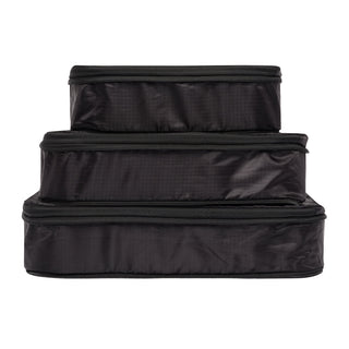 Compression Packing Cubes – Recycled Nylon – 3-pack – Black - Glamourous Grace