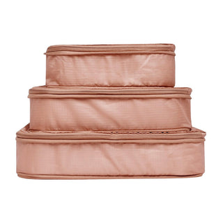 Compression Packing Cubes – Recycled Nylon – 3-pack – Pink/Blush - Glamourous Grace