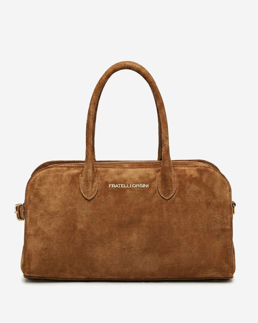 Chiara (cognac) - Italian calf suede women's handbag (with shoulder strap) - Glamourous Grace