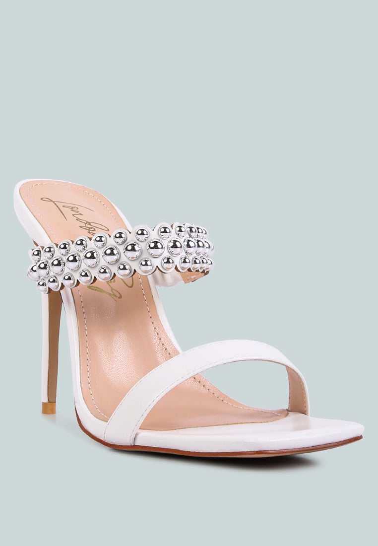 Bandy Stieletto Heel Metal Stud Sandals - Glamourous Grace