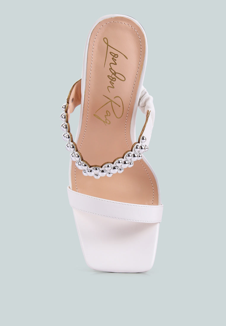 Bandy Stieletto Heel Metal Stud Sandals - Glamourous Grace