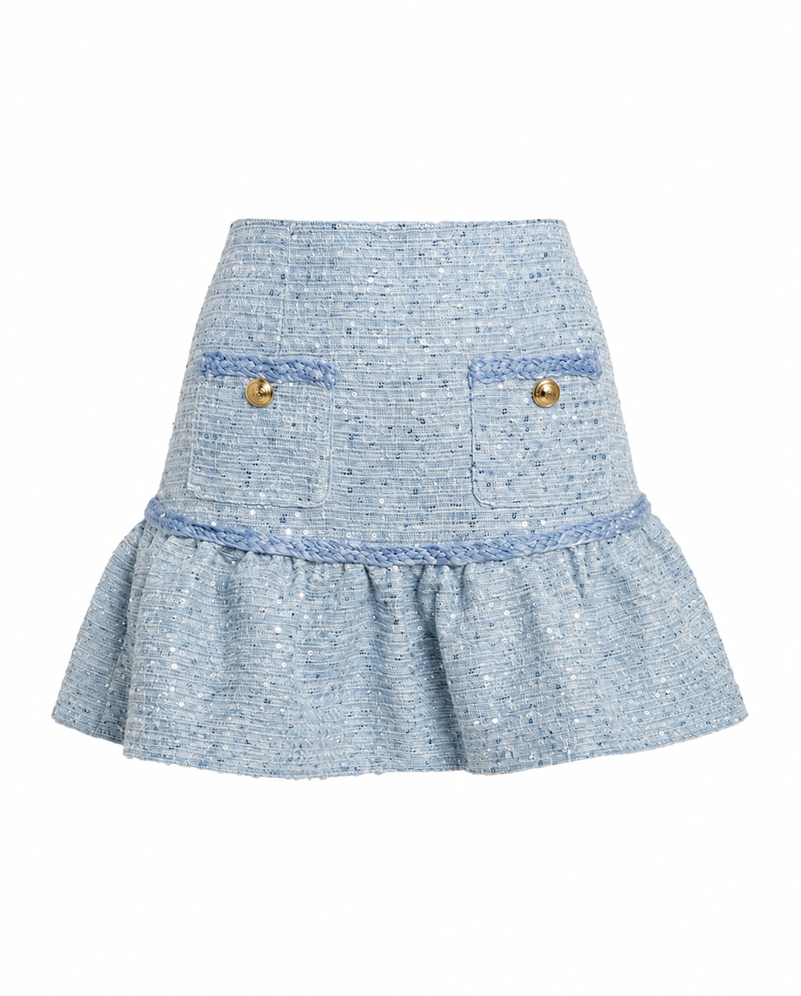 Elina Boucle Mini Skirt - Blue Boucle (Final Sale) - Glamourous Grace