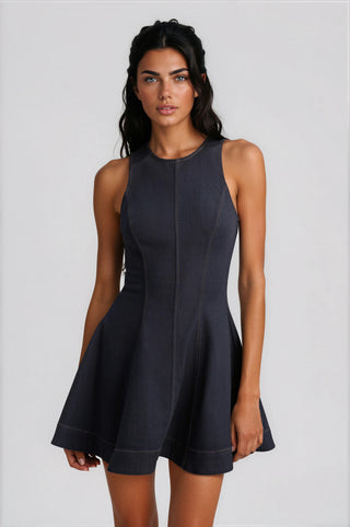 Palmer Denim Mini Dress - Dark Denim (Final Sale) - Glamourous Grace
