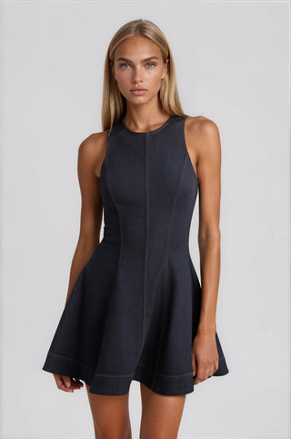 Palmer Denim Mini Dress - Dark Denim (Final Sale) - Glamourous Grace