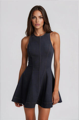 Palmer Denim Mini Dress - Dark Denim (Final Sale) - Glamourous Grace