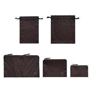 Packing Bags Set – Recycled Nylon – 5-pack – Black - Glamourous Grace