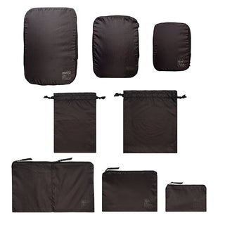 Compression Packing Cubes & Packing Bags – Recycled Nylon – 8-pack – Black - Glamourous Grace