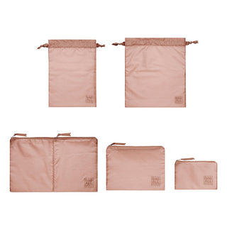 Packing Bags Set – Recycled Nylon – 5-pack – Pink/Blush - Glamourous Grace