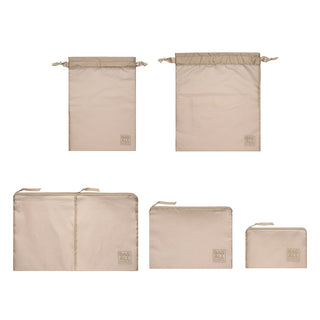 Packing Bags Set – Recycled Nylon – 5-pack – Taupe - Glamourous Grace
