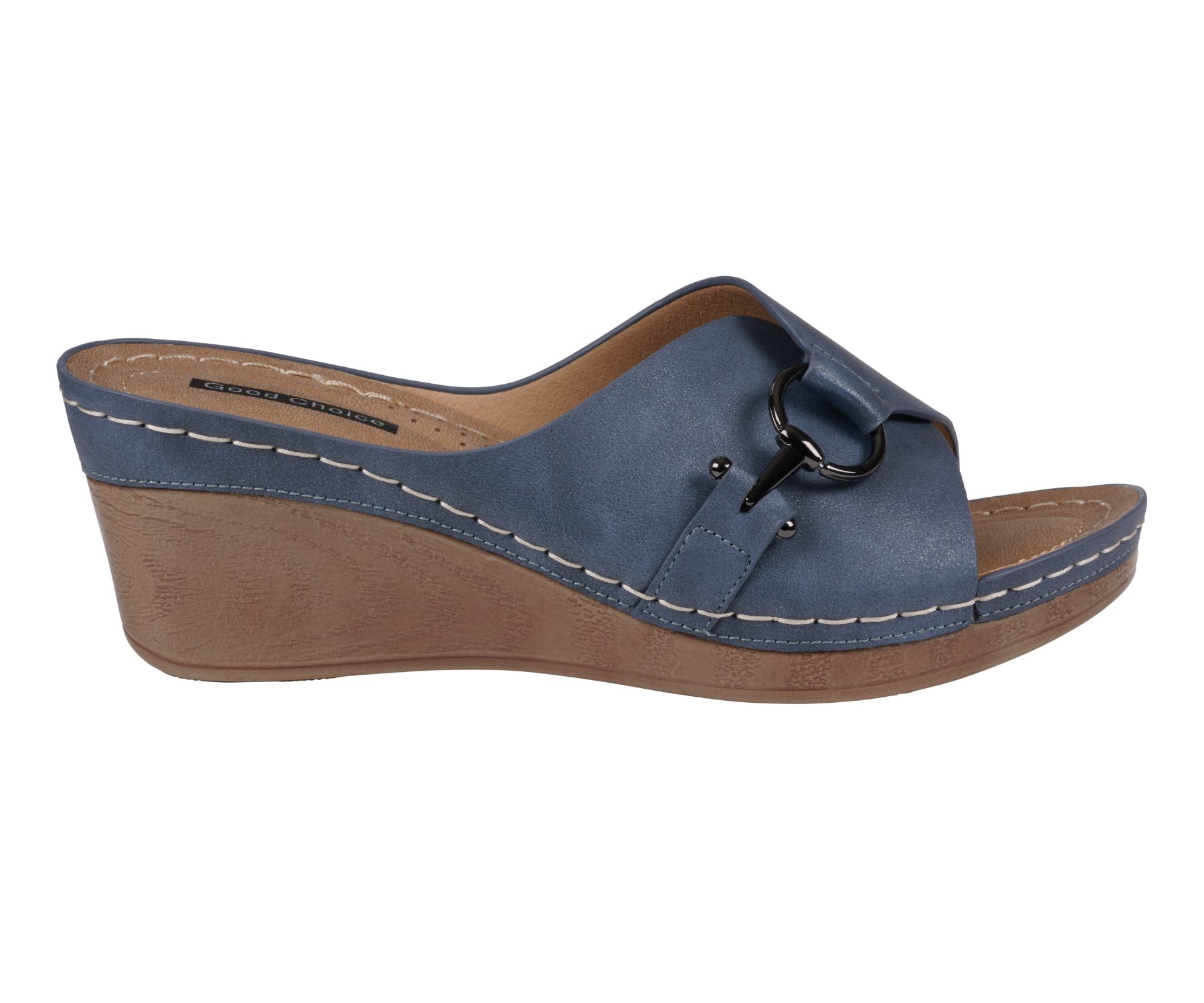 Women's Bay Navy Wedge Sandals - Glamourous Grace