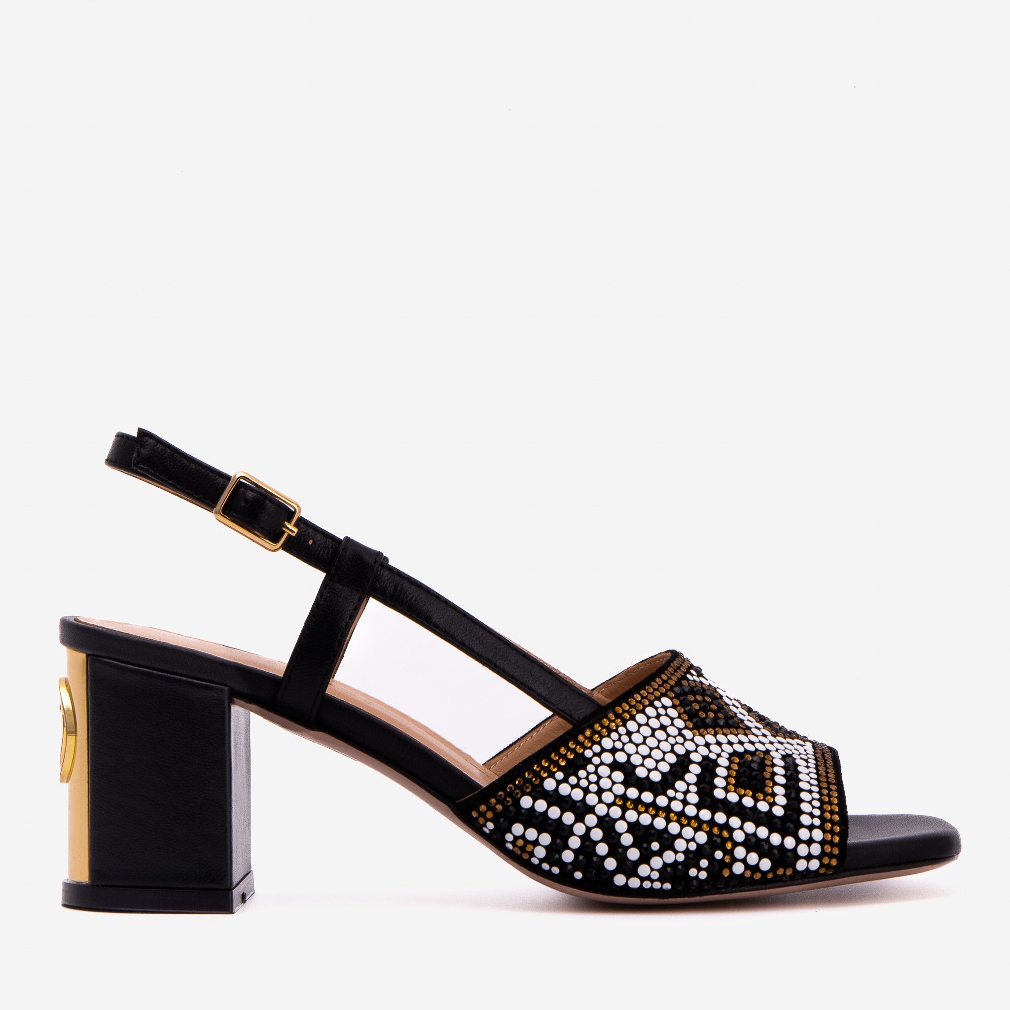 The Nampula Black Leather Women Slingback Sandal - Glamourous Grace