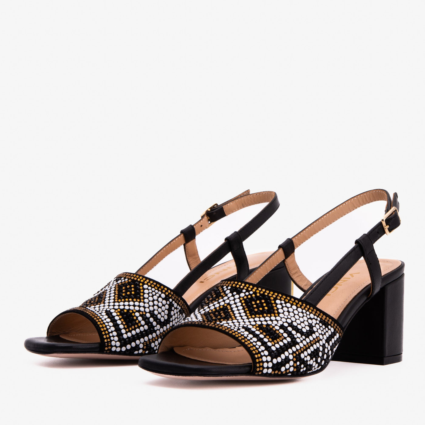 The Nampula Black Leather Women Slingback Sandal - Glamourous Grace