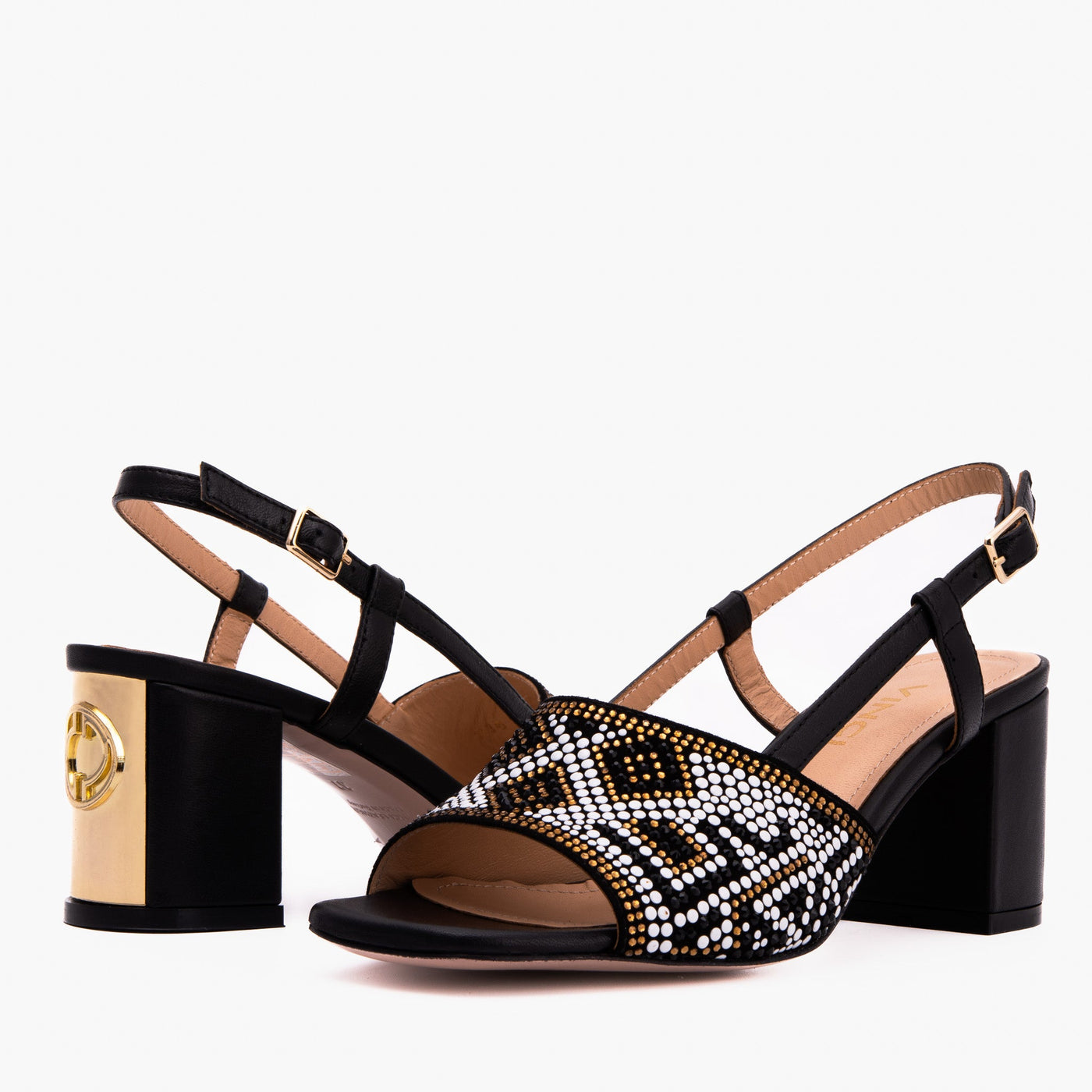 The Nampula Black Leather Women Slingback Sandal - Glamourous Grace