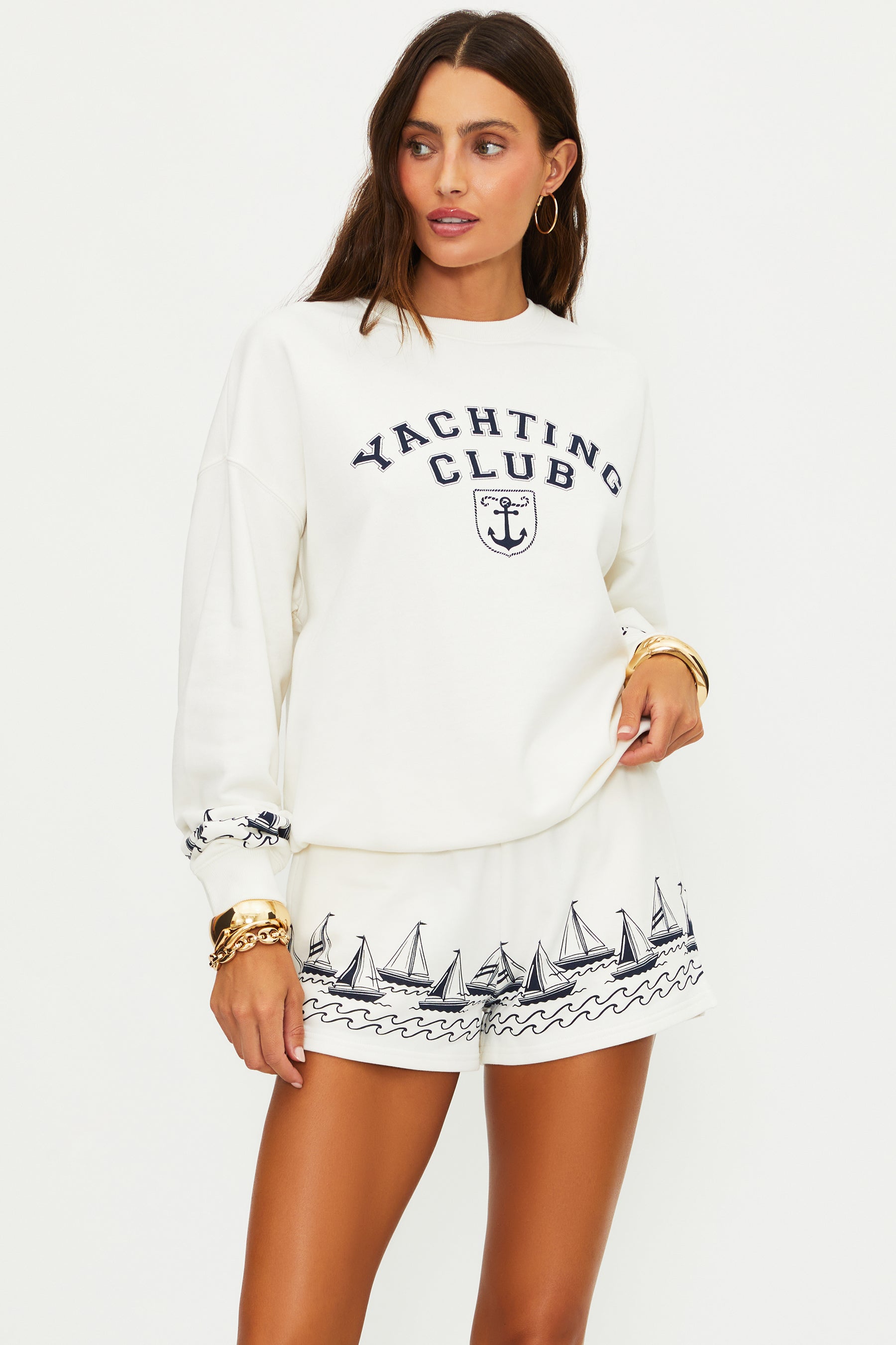 Devyn Regatta Anchor Oversized Sweatshirt