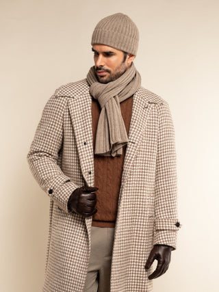 Milano (brown) - Italian 100% cashmere ribbed beanie (unisex) - Glamourous Grace