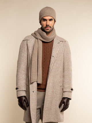 Milano (brown) - Italian 100% cashmere ribbed beanie (unisex) - Glamourous Grace