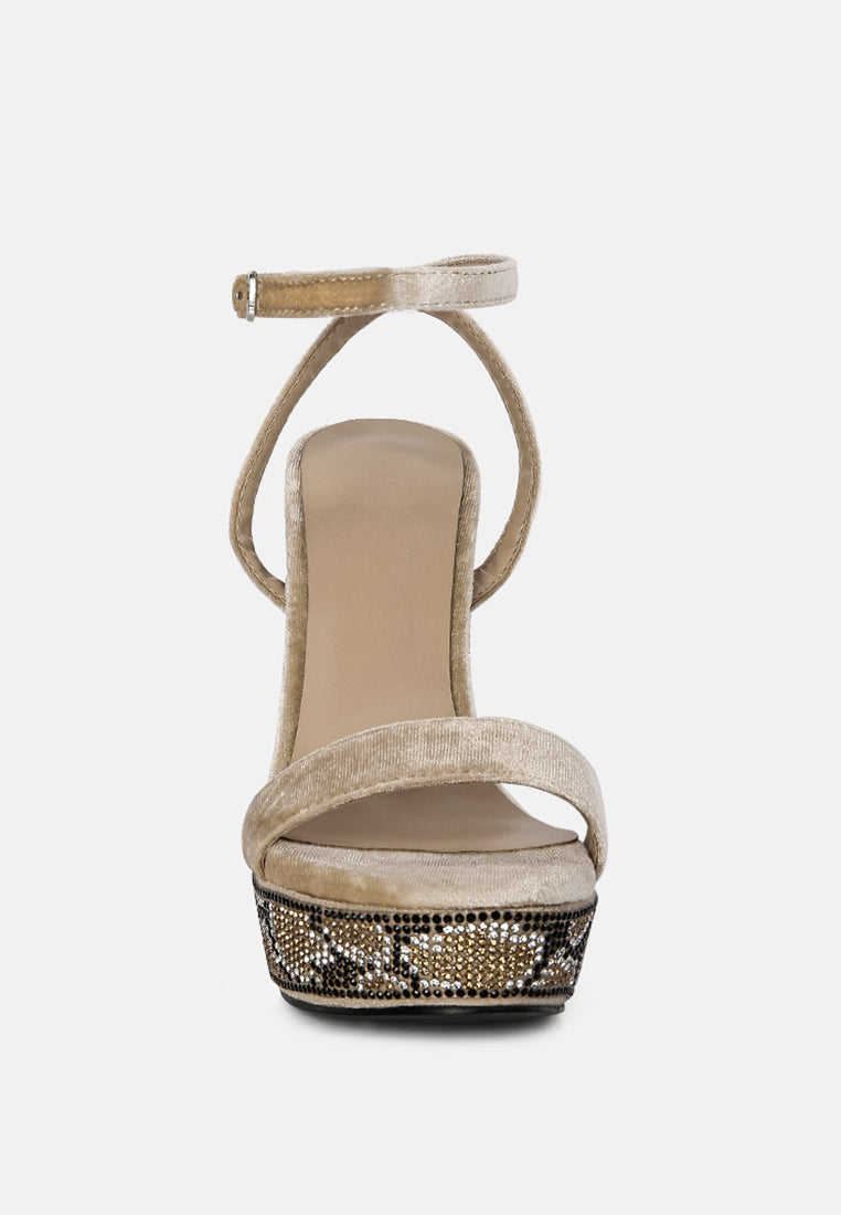 Zircon Rhinestone Patterned High Heel Sandals - Glamourous Grace