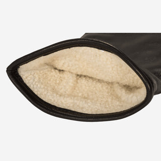 Bella (black) - Italian lambskin leather gloves with lambswool lining & touchscreen feature - Glamourous Grace