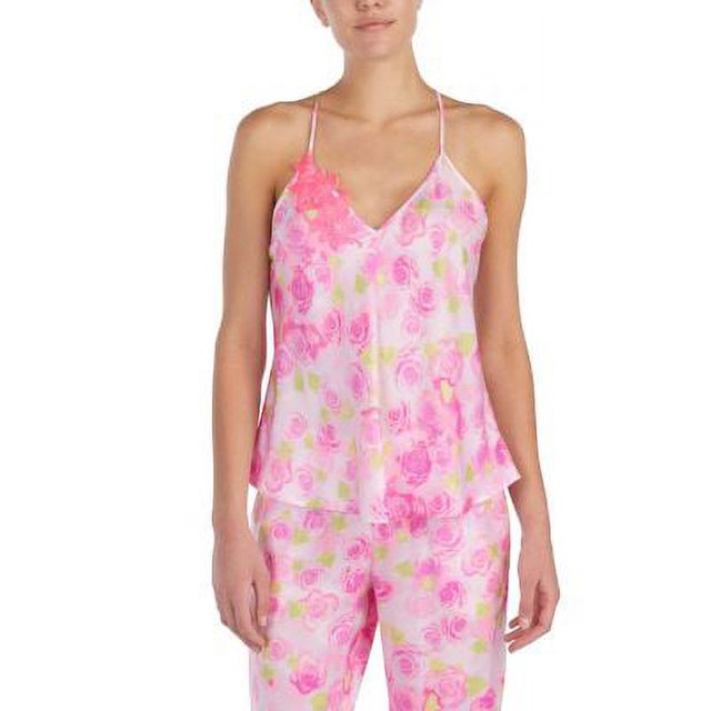 Betsey Johnson Dreamy Roses Washed Satin Cami, Size Medium - Glamourous Grace